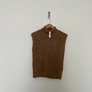 Madewell Stimpson Wool Blend Sweater Vest in Heather Toffee Size XXS